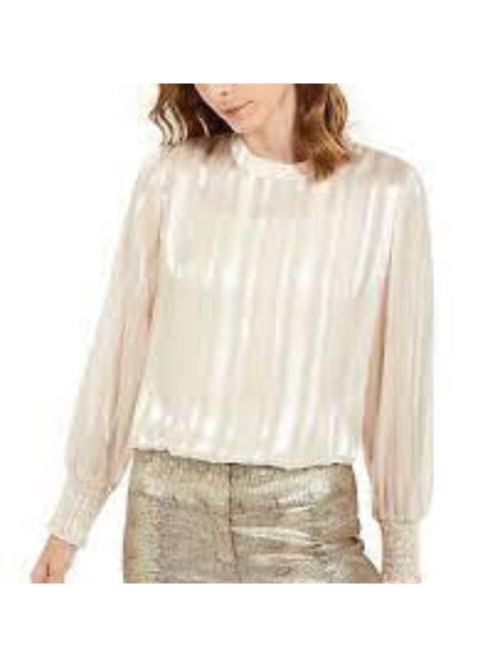 Alfani Striped Mock Neck Top